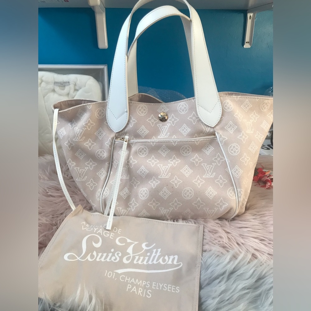 Sold out !!!Authentic Louis Vuitton LV Tote Bag Cabas Ipanema GM Pink Line bag. - Picture 3 of 16